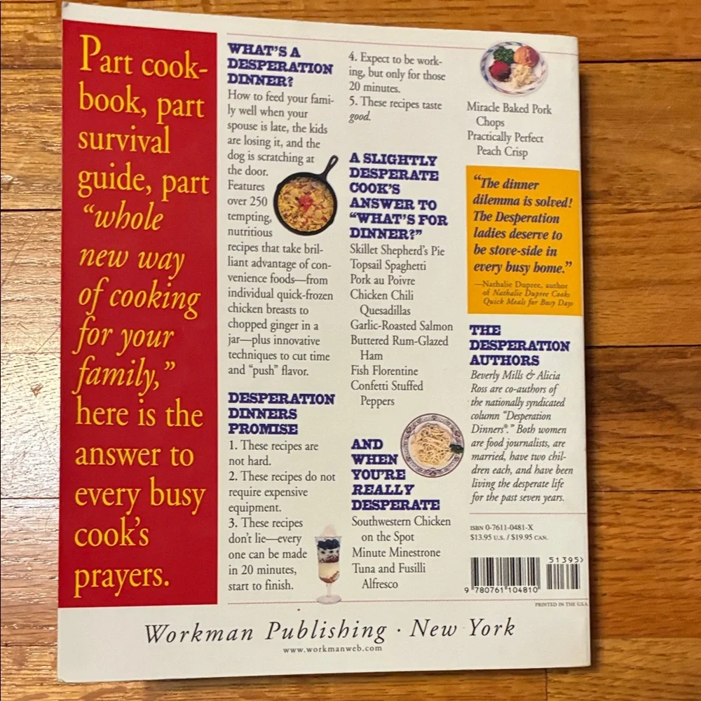 Desperation Dinners Cookbook by Beverly Mills & Alicia Ross